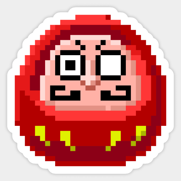 8 Bit Daruma Sticker by EvilTees